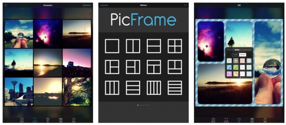 Mit PicFrame machst Du aus Bildern sehr einfach tolle Bildkollagen, die Du über die App auch einfach in sozialen Netzwerken posten kannst.