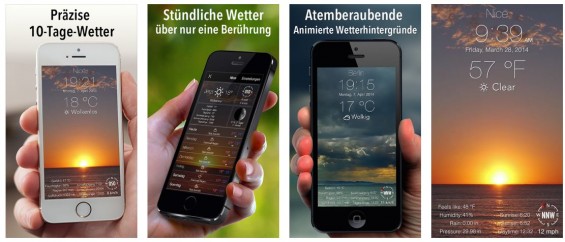 Die App 10 Tage Wetter besticht mit ihren schönen Hintergrund-wetteranimationen und liefert die Vorhersage für die von Dir gewünschten Orte gleich für die nächsten 10 Tage.